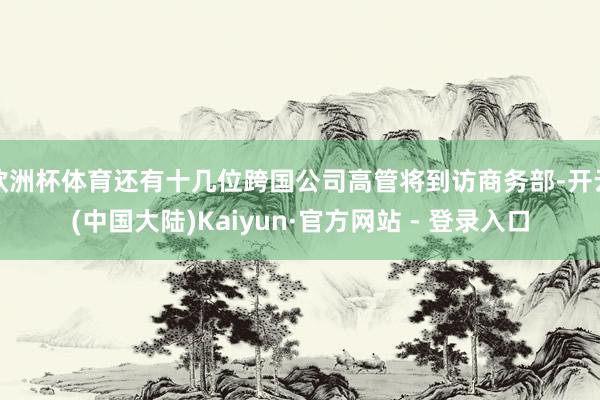 欧洲杯体育还有十几位跨国公司高管将到访商务部-开云(中国大陆)Kaiyun·官方网站 - 登录入口